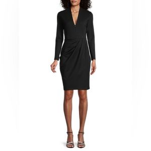 NWT Amanda Uprichard Joaquin Zip Long Sleeve Sheath Dress - Black - L